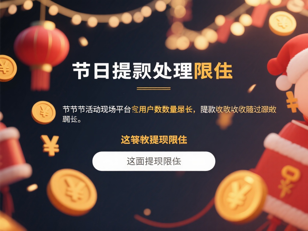 节假日提现处理延迟
节假日或活动期间，平台用户数